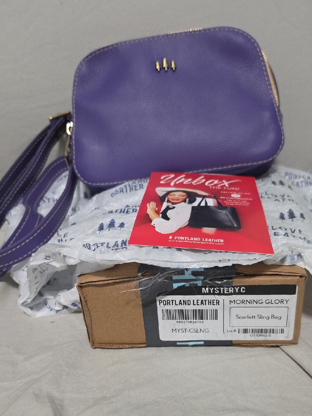 Portland Leather Purple Crossbody Sling Bag